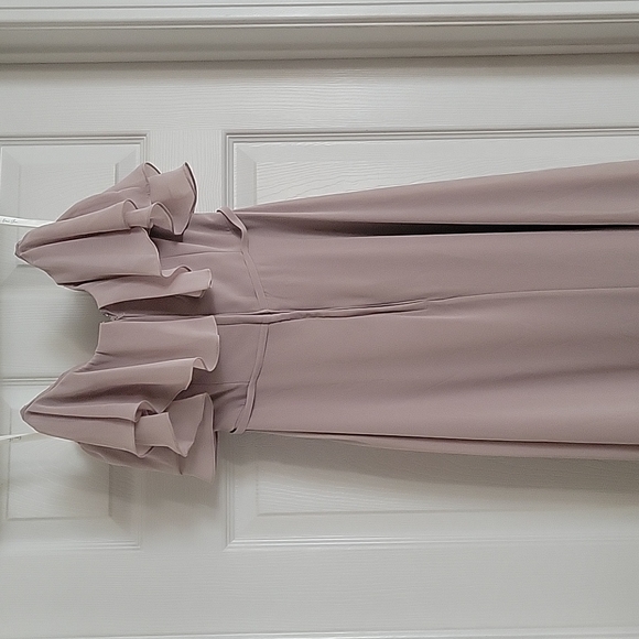 Dear Cleo bridesmaids lined chiffon strapless dress with slit in front. - Picture 2 of 3
